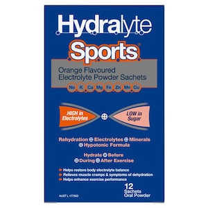 Hydralyte Sports Electrolyte Powder Sachets Orange 12 Pack
