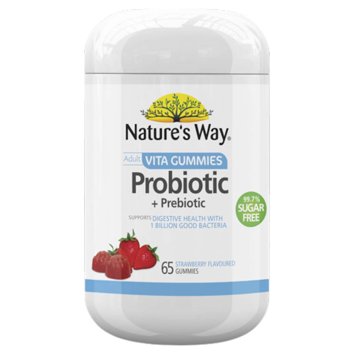 Natures Way Adult Vita Gummies Probiotic + Prebiotic Sugar Free 65 Pack
