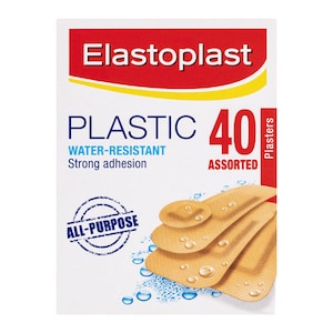 Elastoplast Plastic Plasters Assorted Shapes 40 Pack