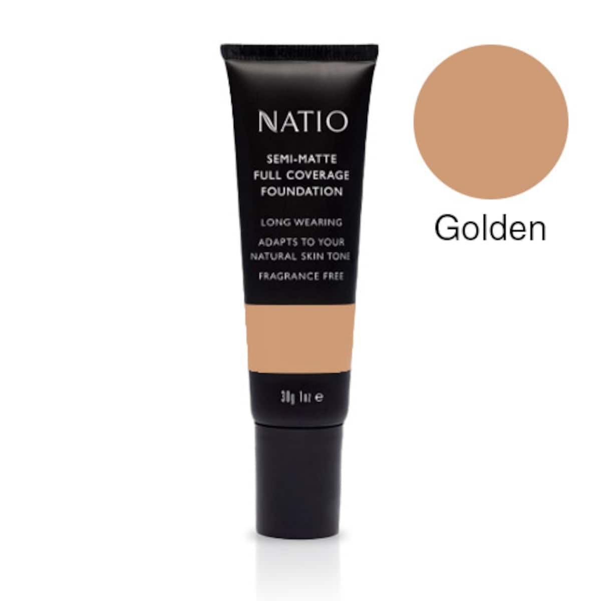 Natio Semi Matte Full Coverage Foundation 30g Golden