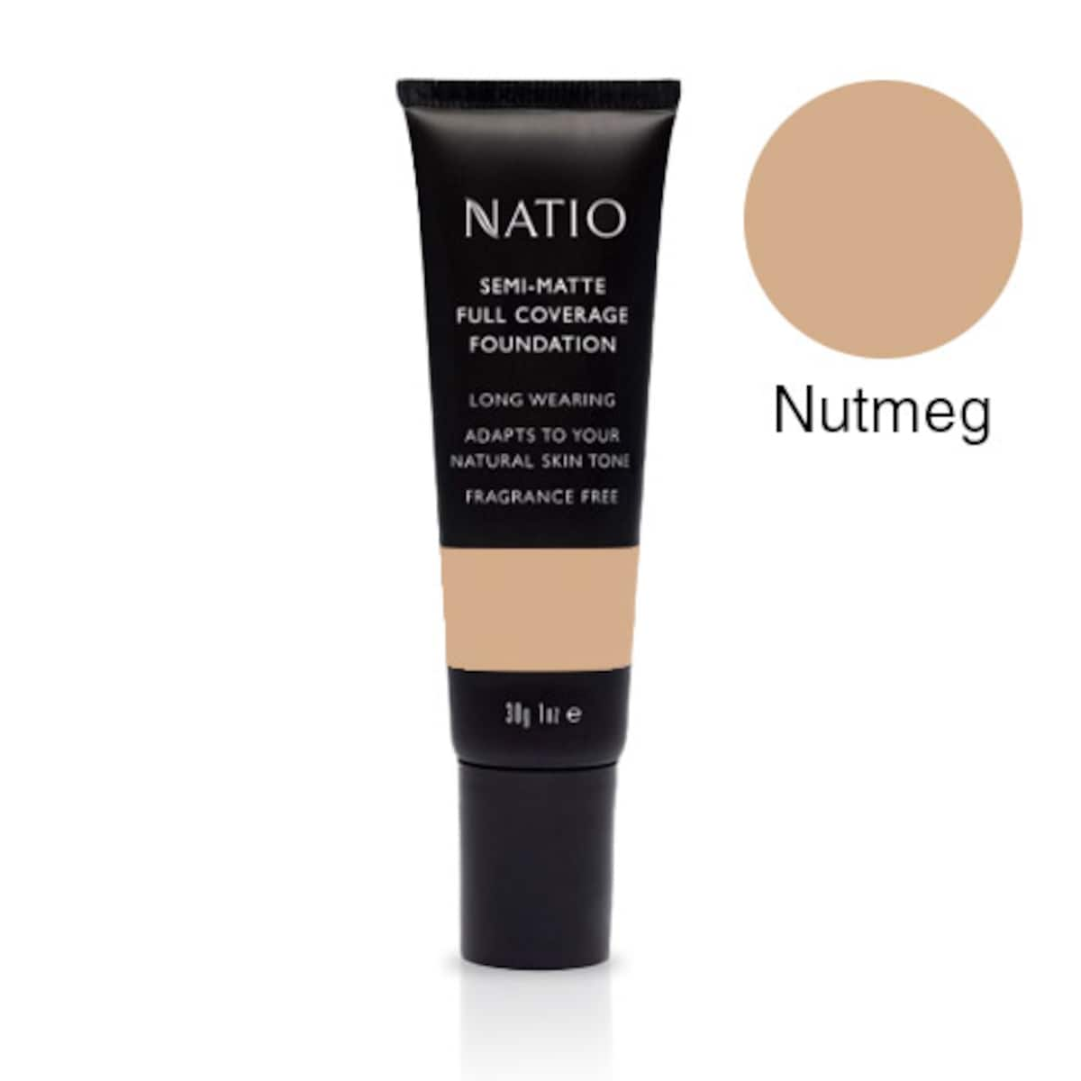 Natio Semi Matte Full Coverage Foundation Nutmeg 30g