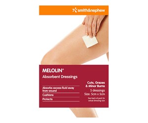 Melolin Absorbent Dressing 5cm x 5cm 5 Pack by Smith & Nephew