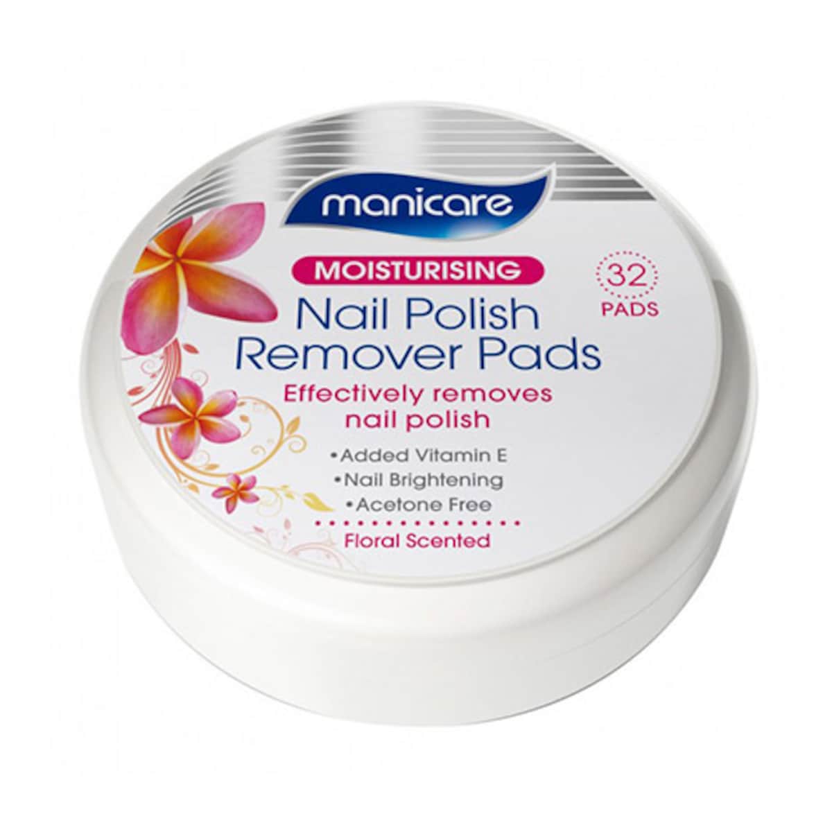 Manicare Nail Polish Remover Pads 32 Pack (Scent May Vary)