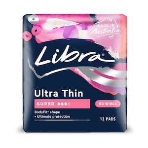 Libra Ultra Thin Super Pads No wings 12 Pack