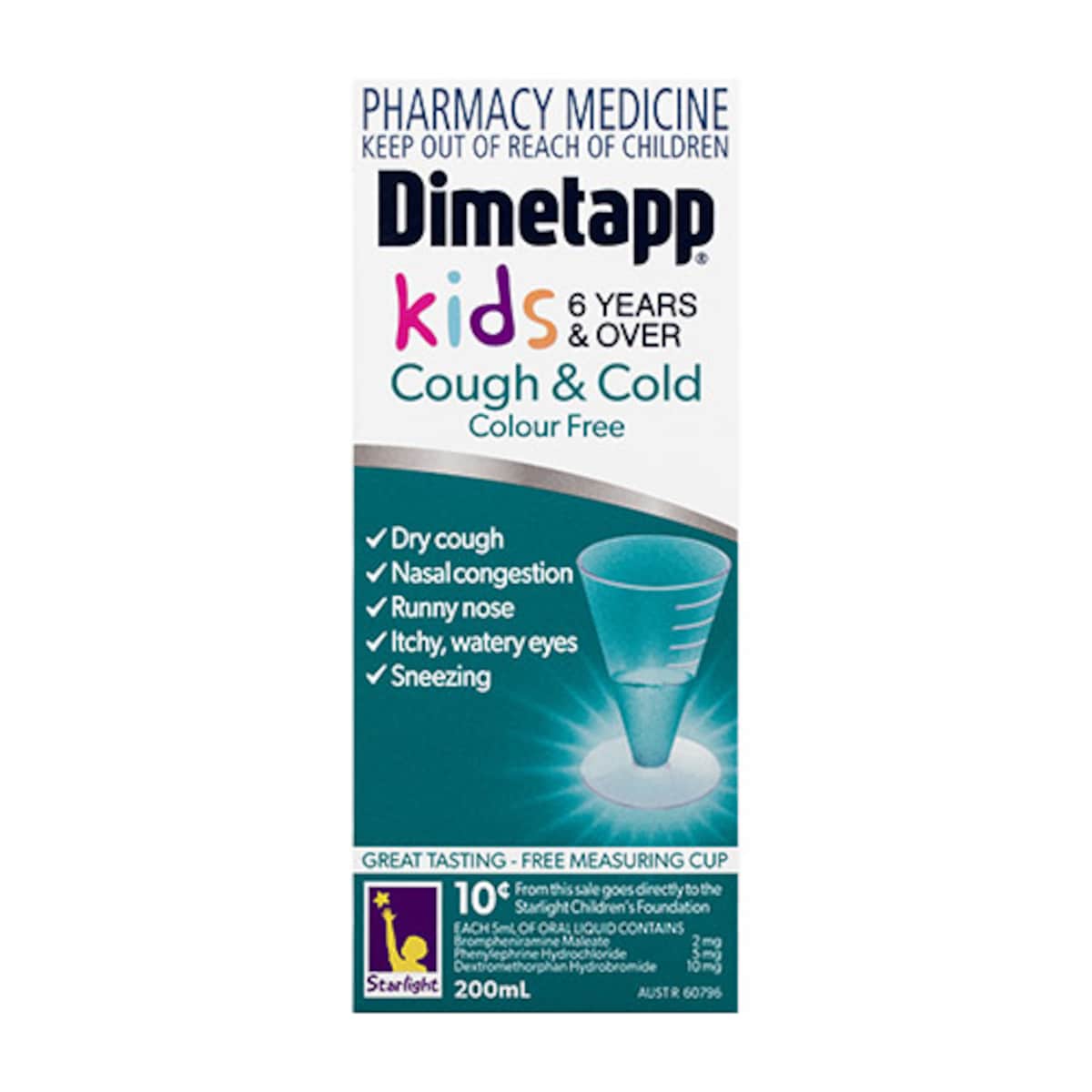 Dimetapp Kids 6+ Years Cough & Cold Colour Free 100ml
