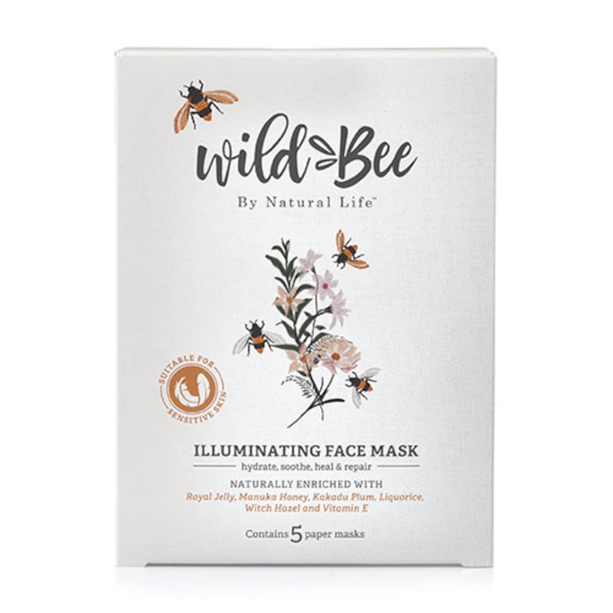 Wild Bee Illuminating Face Mask 5 Pack