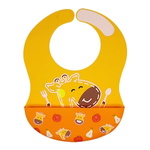 Marcus & Marcus Wide Coverage Silicone Baby Bib Yellow
