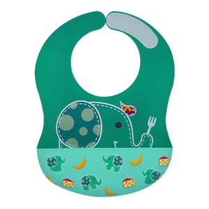 Marcus & Marcus Wide Coverage Silicone Baby Bib Green