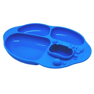 Marcus & Marcus Yummy Dips Suction Divided Plate Blue