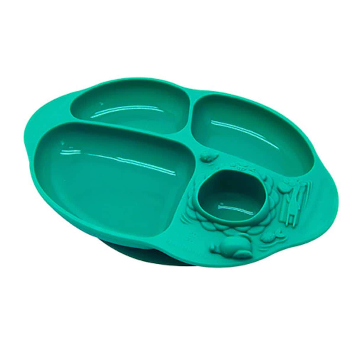Marcus & Marcus Yummy Dips Suction Divided Plate Green