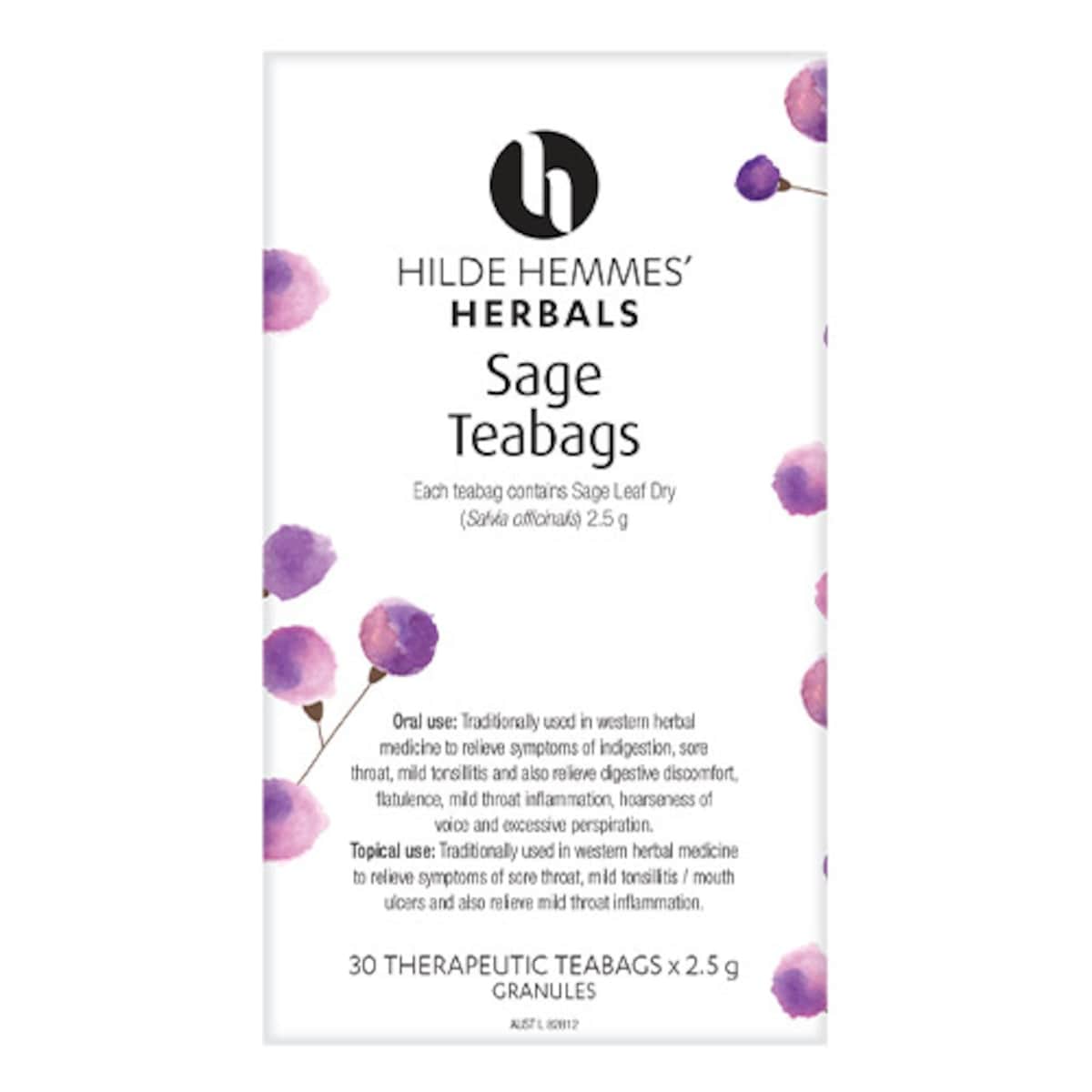 Hilde Hemmes Herbals Sage 30 Tea Bags Australia