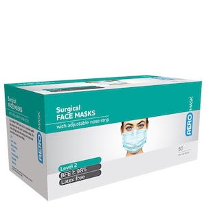 AeroMask Surgical Face Mask with Earloops Level 2 50 Pack