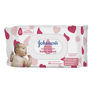 Johnsons Skincare Lightly Fragranced Baby Wipes 80 Soft Cloth Wipes