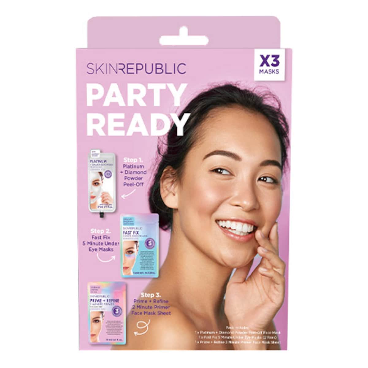 Skin Republic Party Ready 3 Piece Face Mask Gift Pack