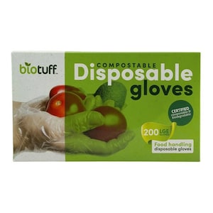Biotuff Compostable Disposable Gloves 200 Large Gloves