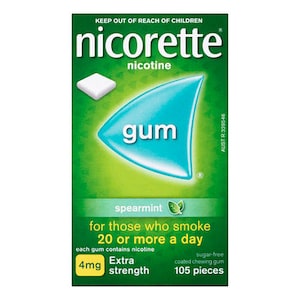 Nicorette Quit Smoking Nicotine Gum 4mg Spearmint 105 Pieces