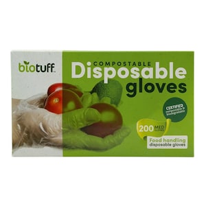 Biotuff Compostable Disposable Gloves 200 Medium Gloves