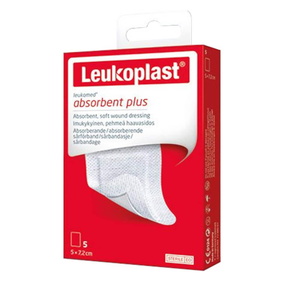 Leukoplast Leukomed Absorbent Plus Wound Dressing 8cm x 10cm 5 Pack