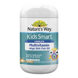Natures Way Kids Smart Complete Multi + High DHA Fish Oil 99.9% Sugar Free 100 Capsules