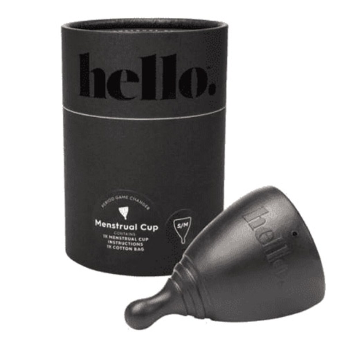 The Hello Cup Menstrual Cup Black Small/Medium 1 Pack