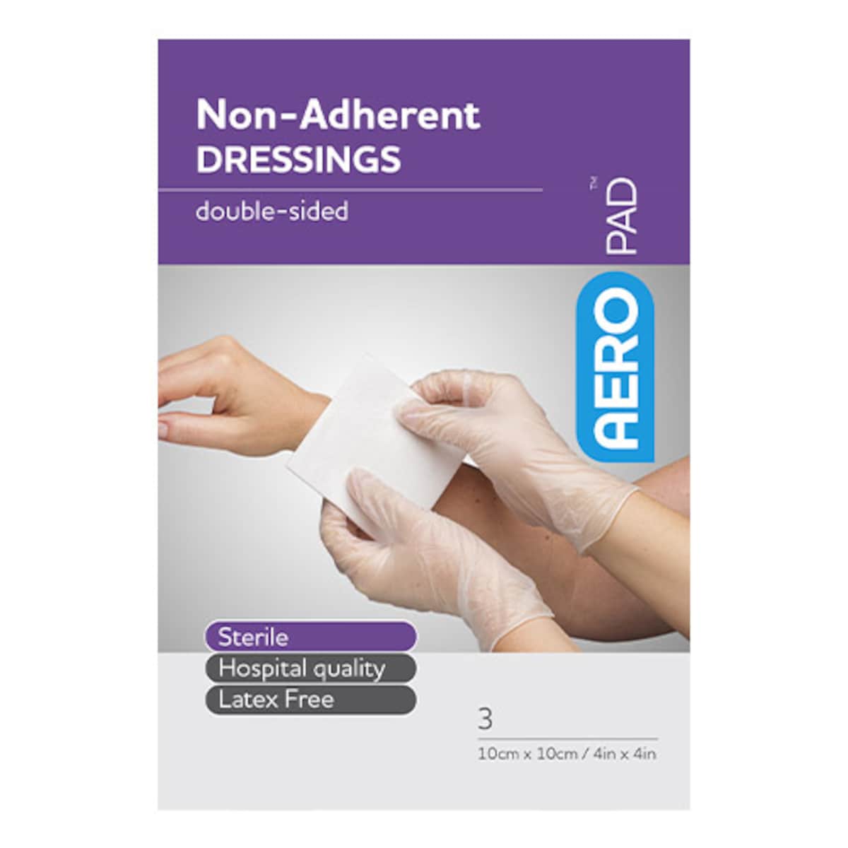 AeroPad Non-Adherent Dressing 10cm x 10cm 3 Pads