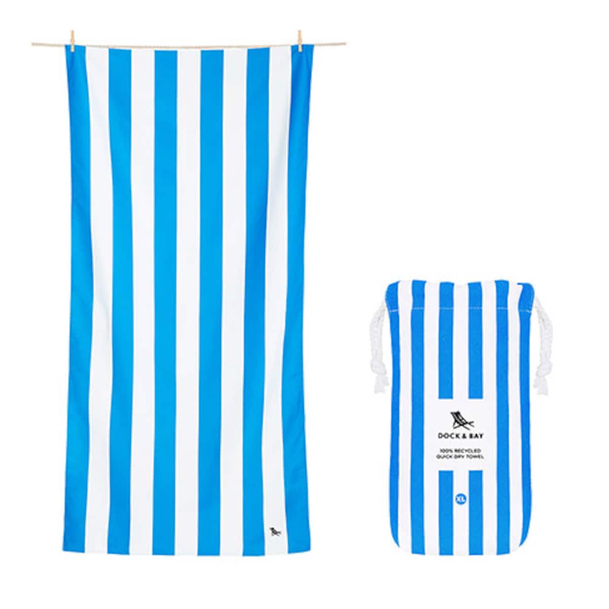 Dock & Bay Cabana Collection 100% Recycled Quick Dry Beach Towel XL Bondi Blue