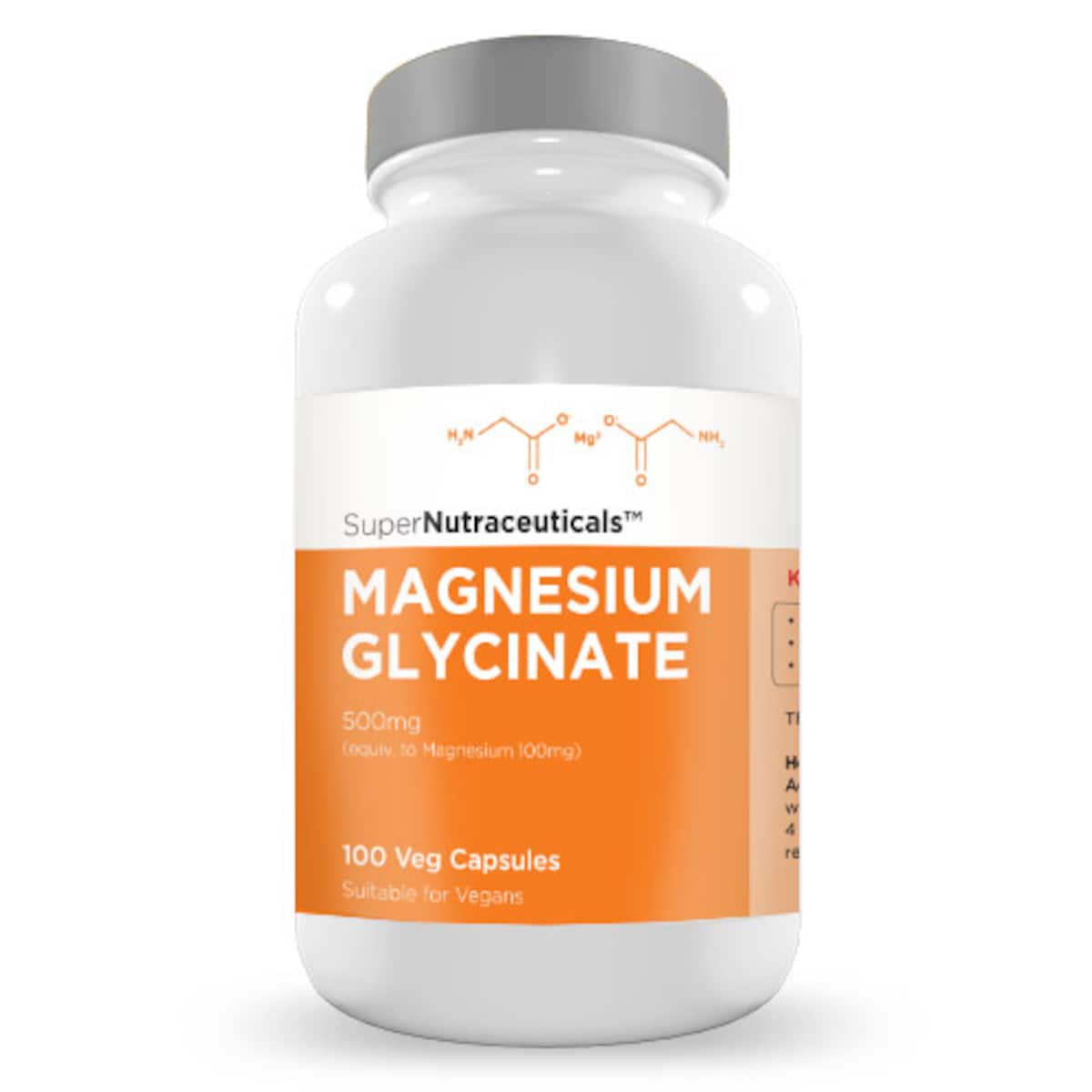 SuperNutraceuticals Magnesium Glycinate 500mg Capsules 100 {Compounded}