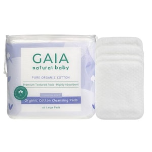 Gaia Natural Baby Organic Cotton Cleansing Pads 40 Large Pads
