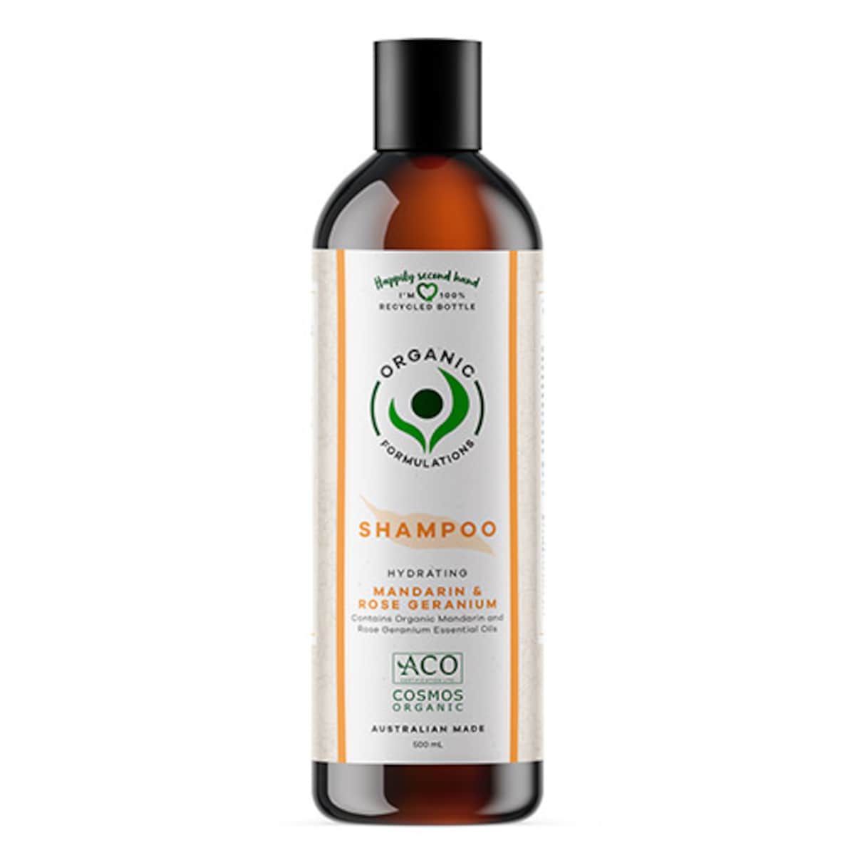 Organic Formulations Mandarin & Rose Geranium Shampoo 500ml