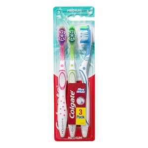 Colgate Max White Medium Manual Toothbrush 3 Pack