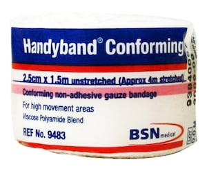 Handyband Conforming Gauze Bandage White 2.5cm x 1.5m