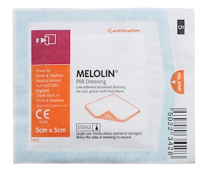 Melolin Absorbent Dressing 5cm x 5cm Single by Smith & Nephew