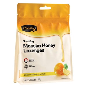 Comvita Manuka Honey with Propolis Lozenges Lemon & Honey 40 Pack