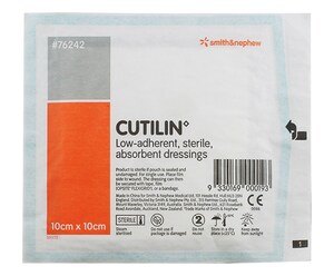 Cutilin Low Adherent Wound Pad 10cm x 10cm Single by Smith & Nephew