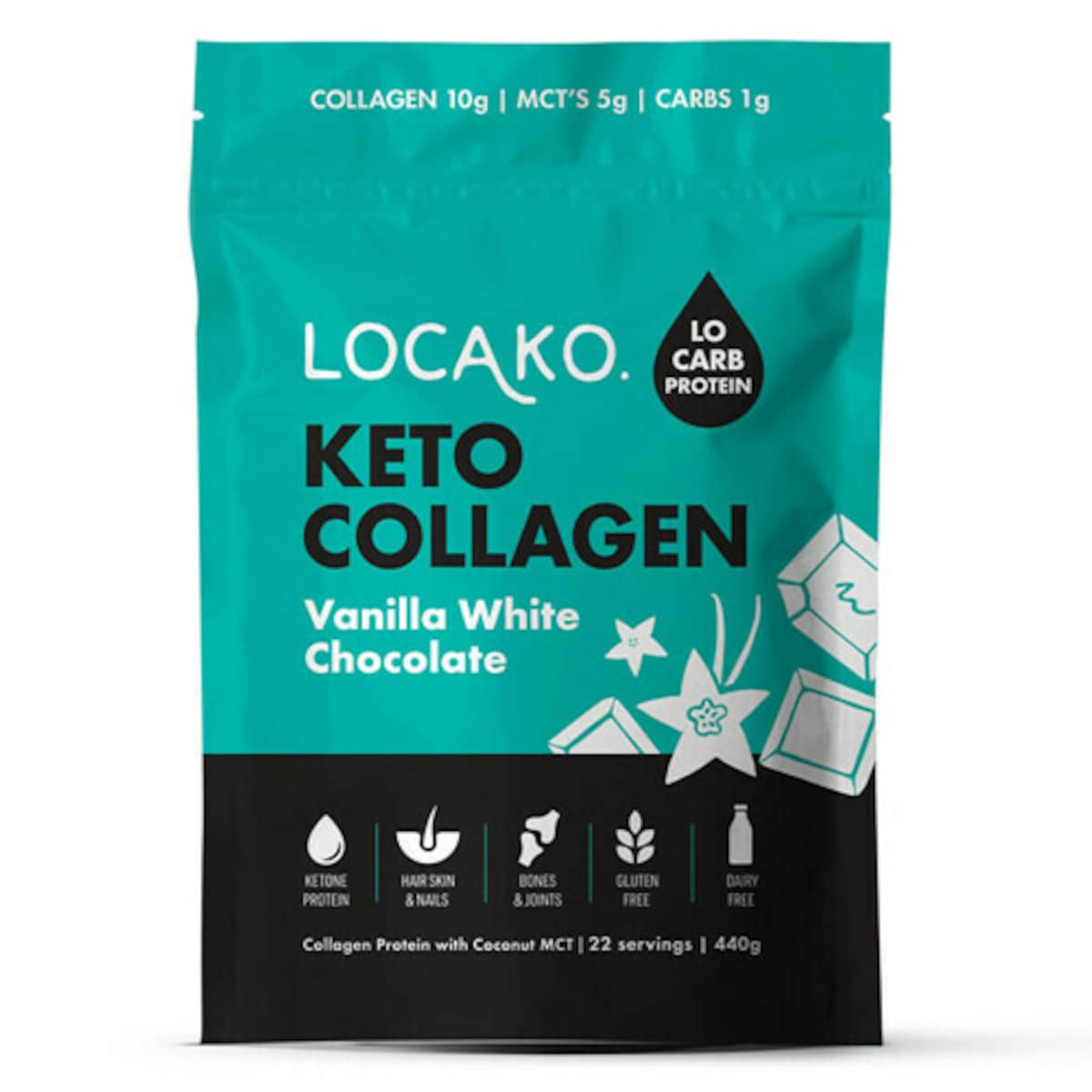 Locako Keto Collagen Vanilla White Chocolate 440g
