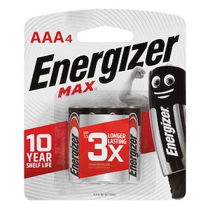 Energizer Battery Max E92 AAA 4 Pack