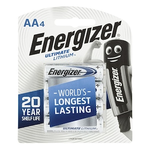 Energizer Ultimate Lithium Battery AA 4 Pack