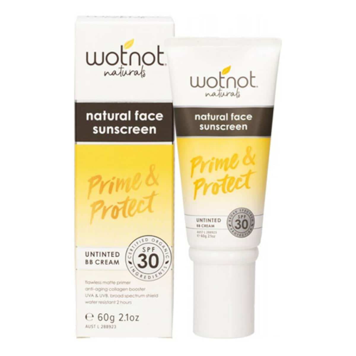 Wotnot Natural Face Sunscreen BB Cream Untinted SPF30 60g