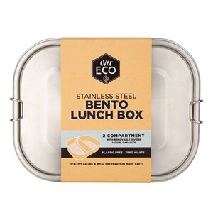 Ever Eco Stainless Steel Bento Lunch Box 2 Compartment 1400ml