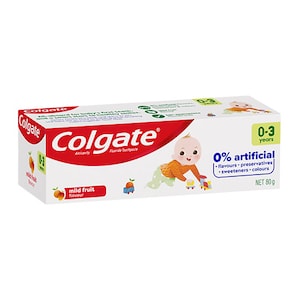 Colgate Kids 0 - 3 Years Fluoride Toothpaste Mild Fruit 80g