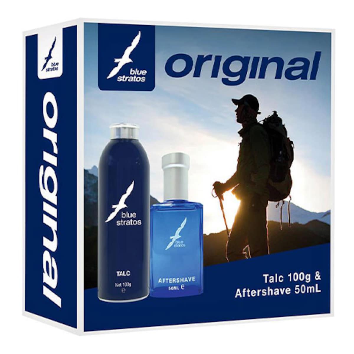 Blue Stratos After Shave Lotion 50ml + Talc 100g Pack