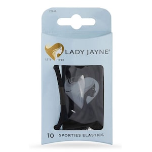 Lady Jayne Super Hold Thick Elastic Black 10 Pack