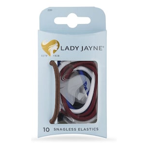 Lady Jayne Snagless Elastics Thick Assorted 10 Pack (Colours selected at random)