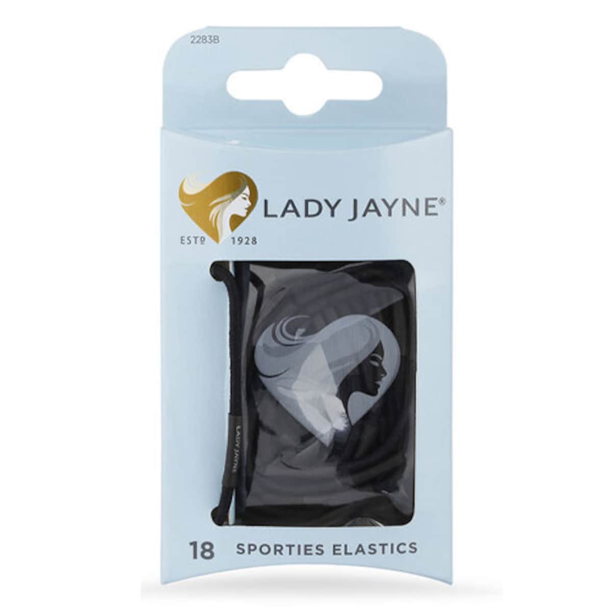 Lady Jayne Super Hold Thin Elastics Black 18 Pack