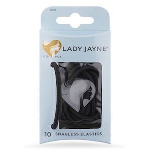 Lady Jayne Snagless Thick Elastics Black 10 Pack