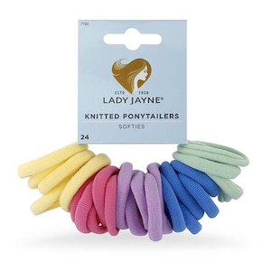 Lady Jayne Soft Knitted Ponytailers Pastel Colours 24 Pack