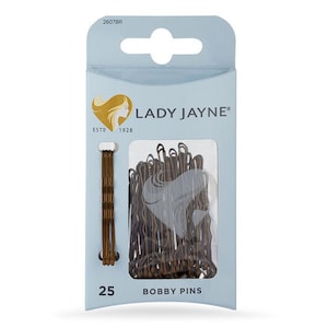 Lady Jayne Bobby Pins Brown 6.4cm 25 Pack