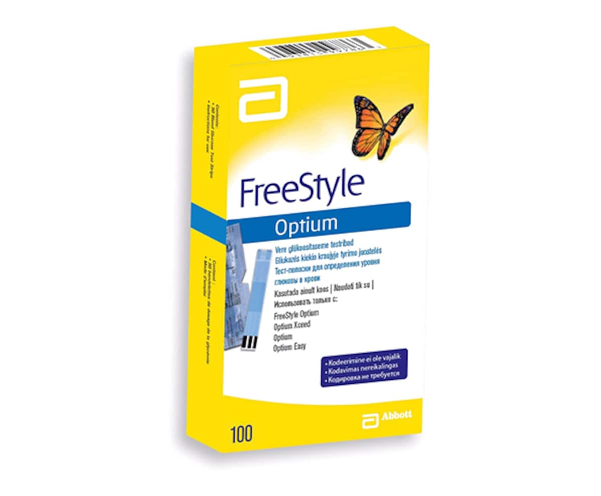 Abbott Freestyle Optium Blood Glucose Test Strip 100 Strips