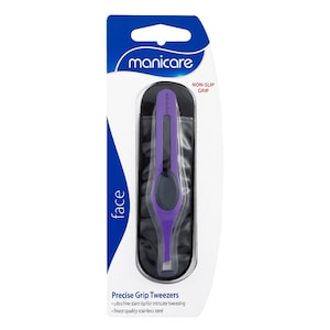Manicare Precise Grip Tweezers Purple 1 Pack