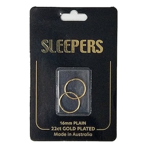 Studex Plain Large 16mm Sleeper Earring Gold 1 Pair